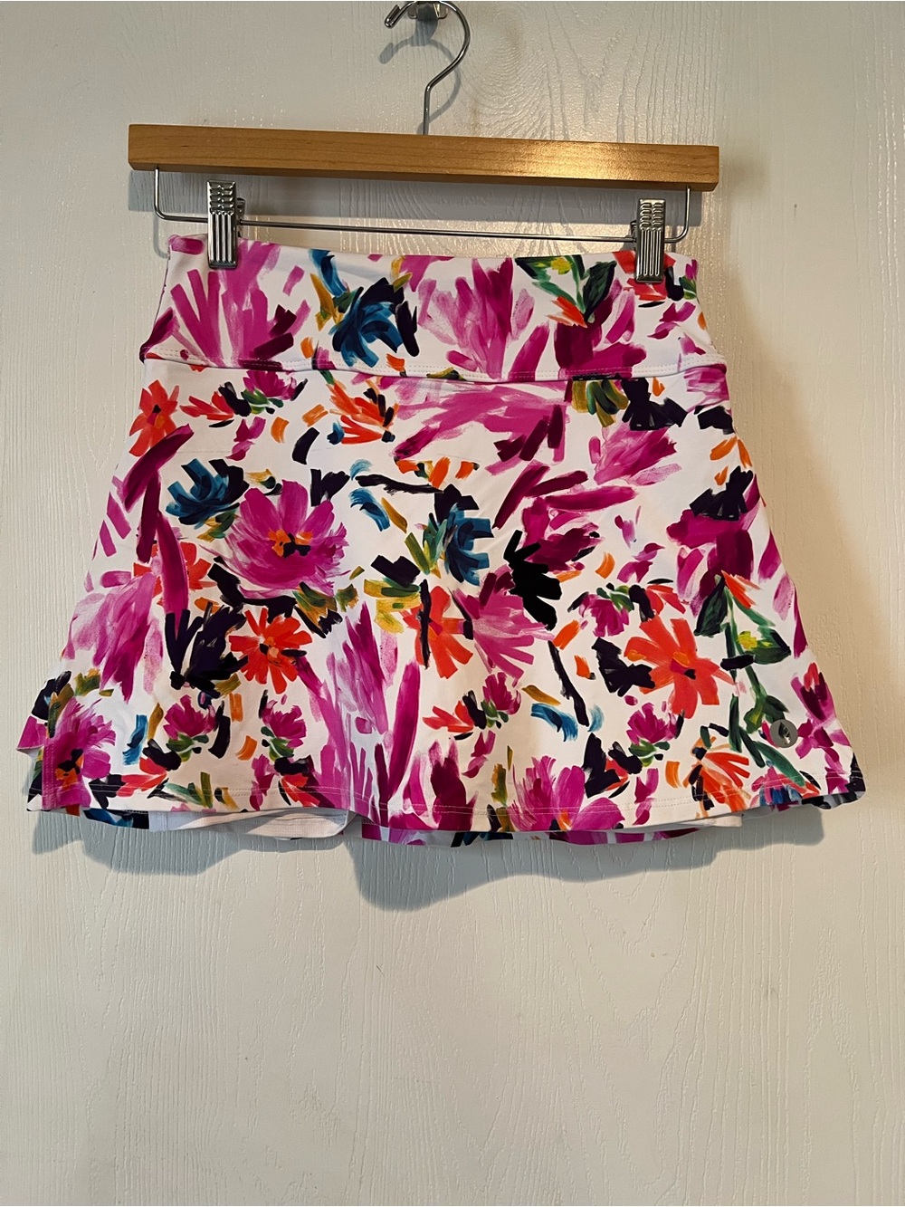 Dona Jo Floral Ruffle Tennis Skirt Pickleball Golf  Skort Women Size 1 Small